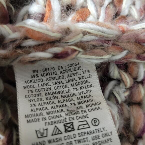 Hand Knit by Dollie Vest Tan Loop Yarn Alpaca Chunky Shaggy Wearable Art Large - Picture 12 of 15